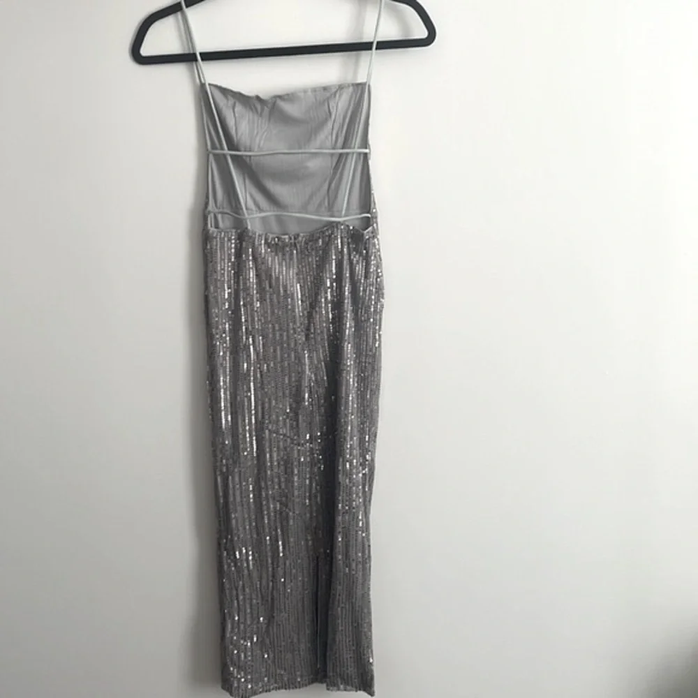 NWT Silver Sequin Midi Dress - Picture 5 of 7